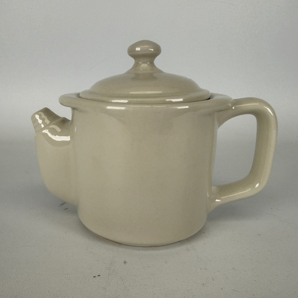 Hall China Ivory Ceramic Teapot with Lid Made in USA 2940 Vintage RestaurantWare